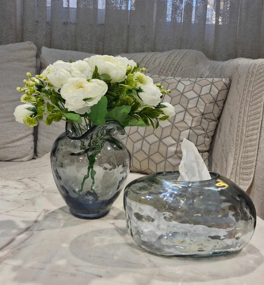 جادستمالی شیشه ای دست ساز - طوسی